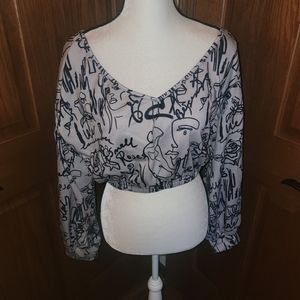 Black and Grey Crop Top